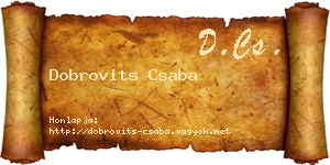 Dobrovits Csaba névjegykártya